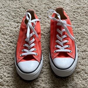 Red Canvas Low-Top Sneakers